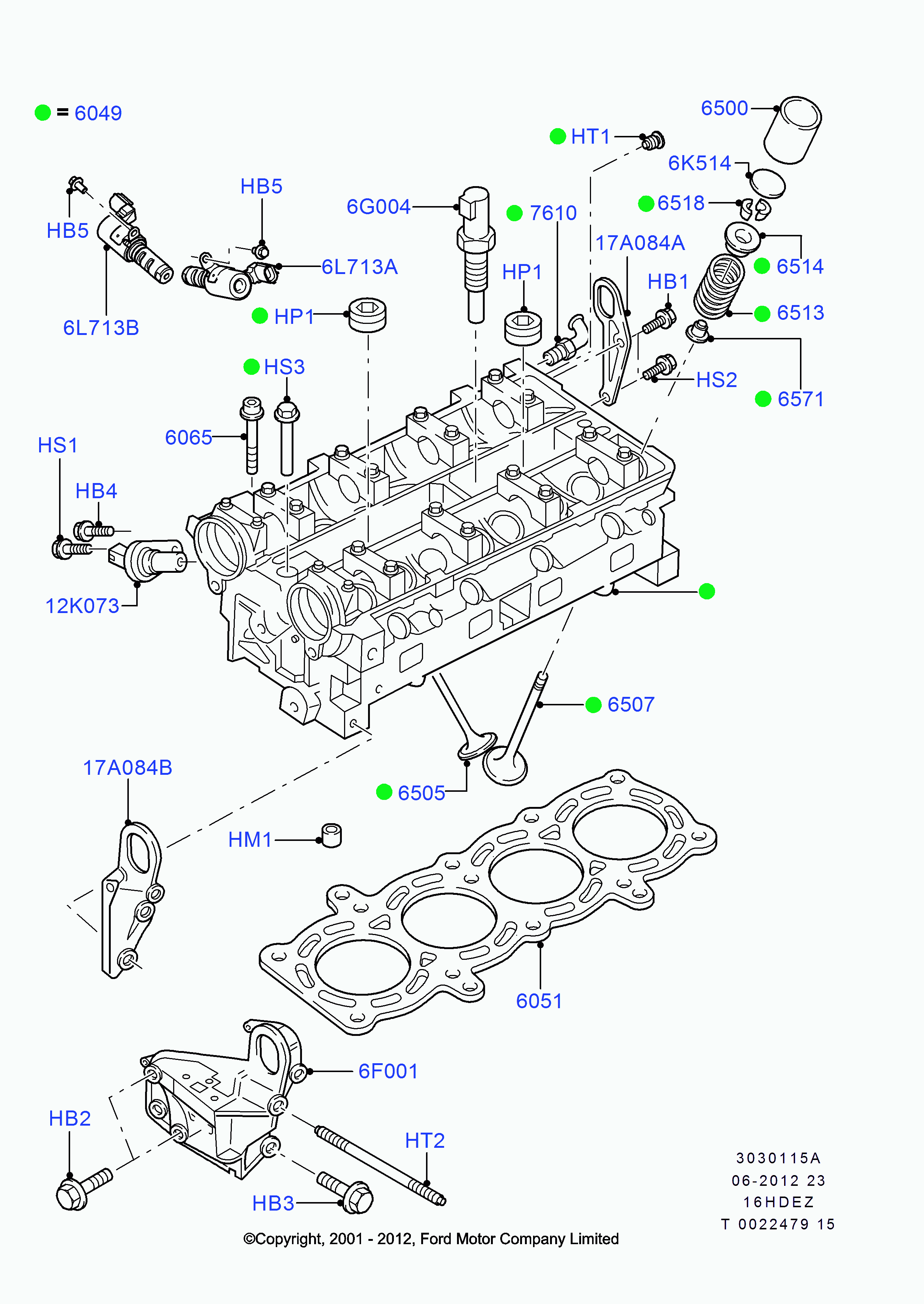 FORD 1 305 949 - Blīve, Motora bloka galva ps1.lv