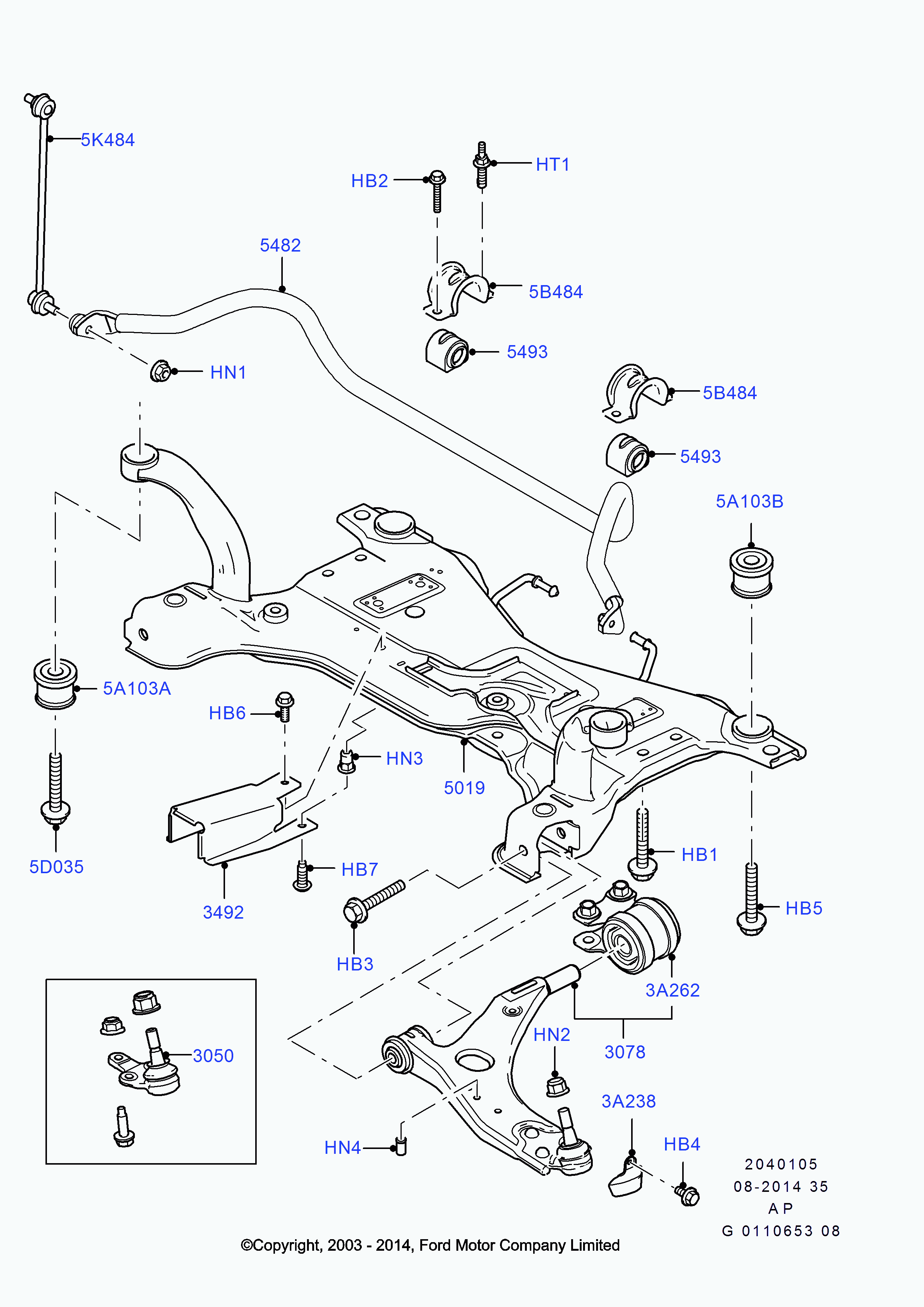 FORD 1679384 - Balst / Virzošais šarnīrs ps1.lv