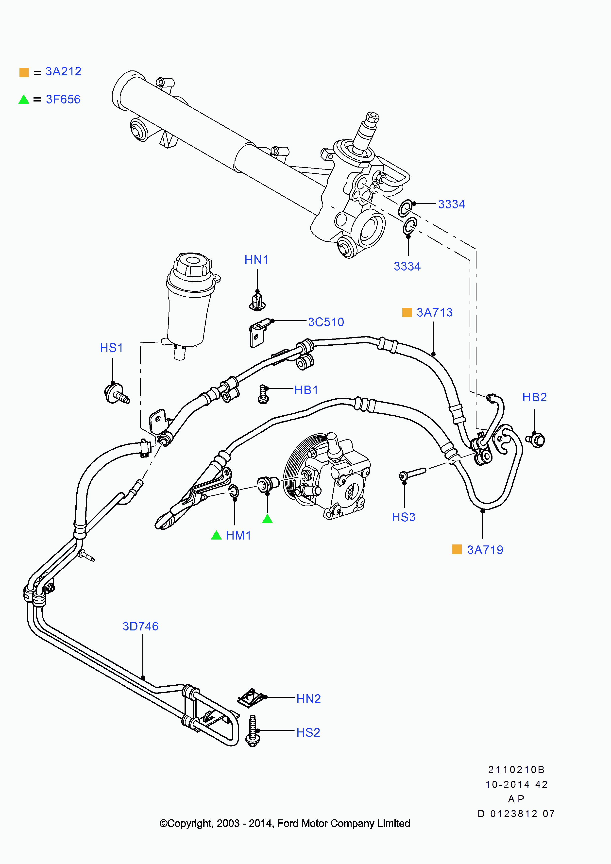 FORD 1743276 - Hidrauliskā šļūtene, Stūres iekārta ps1.lv