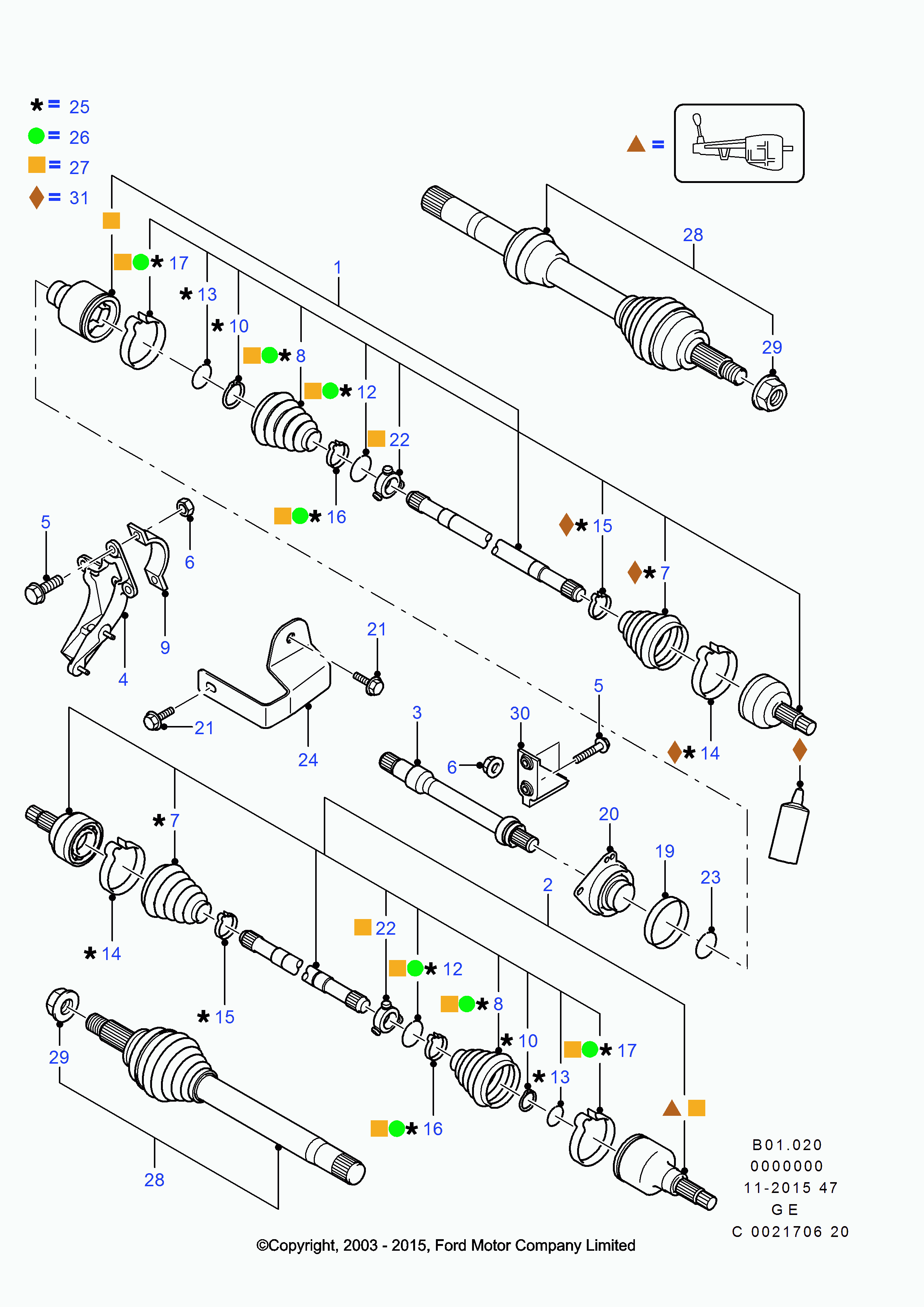 FORD 1600646 - Piedziņas vārpsta ps1.lv