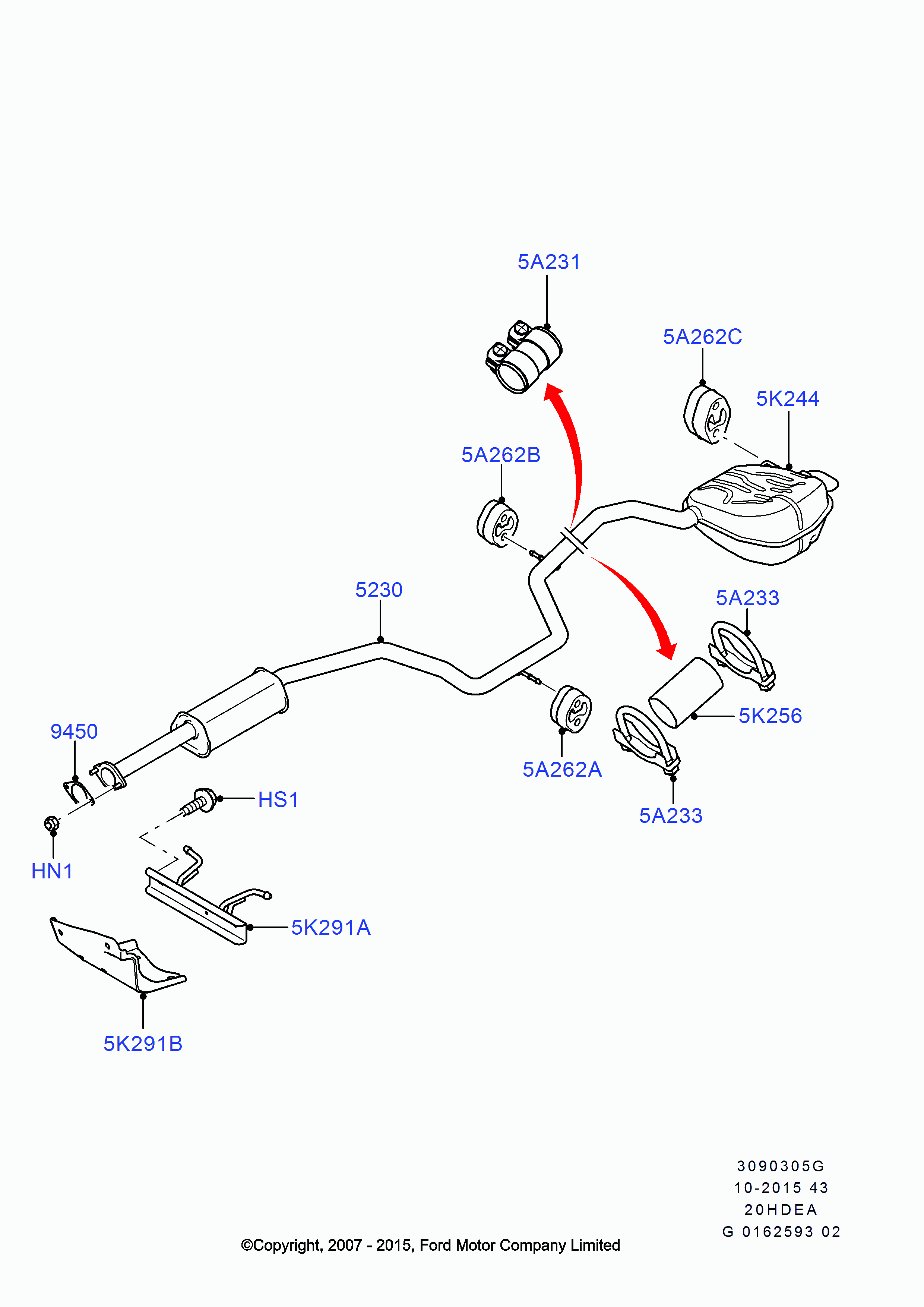 FORD 1 302 414 - Savienojošie elementi, Izplūdes gāzu sistēma ps1.lv