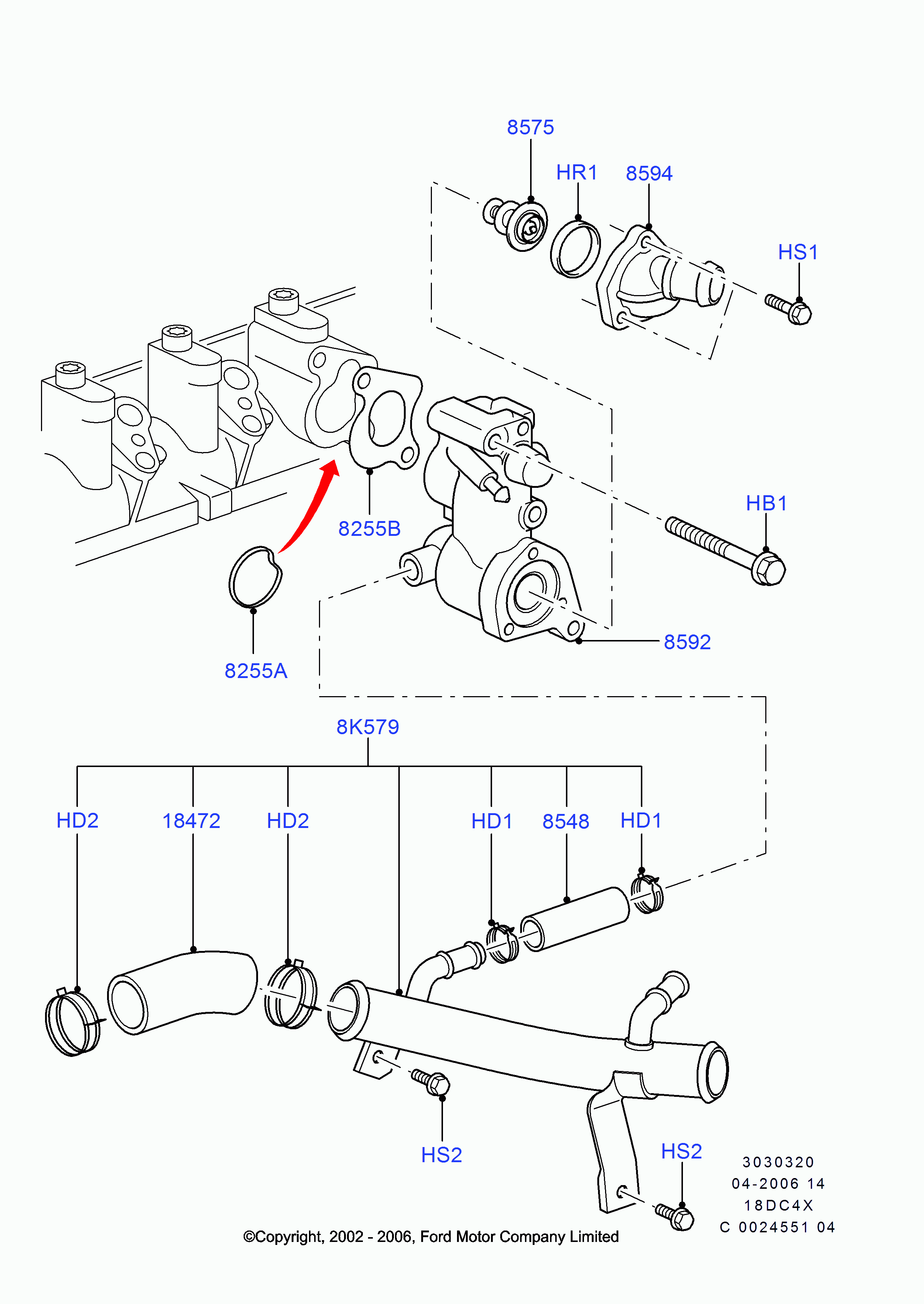 FORD 1139030 - Radiatora cauruļvads ps1.lv