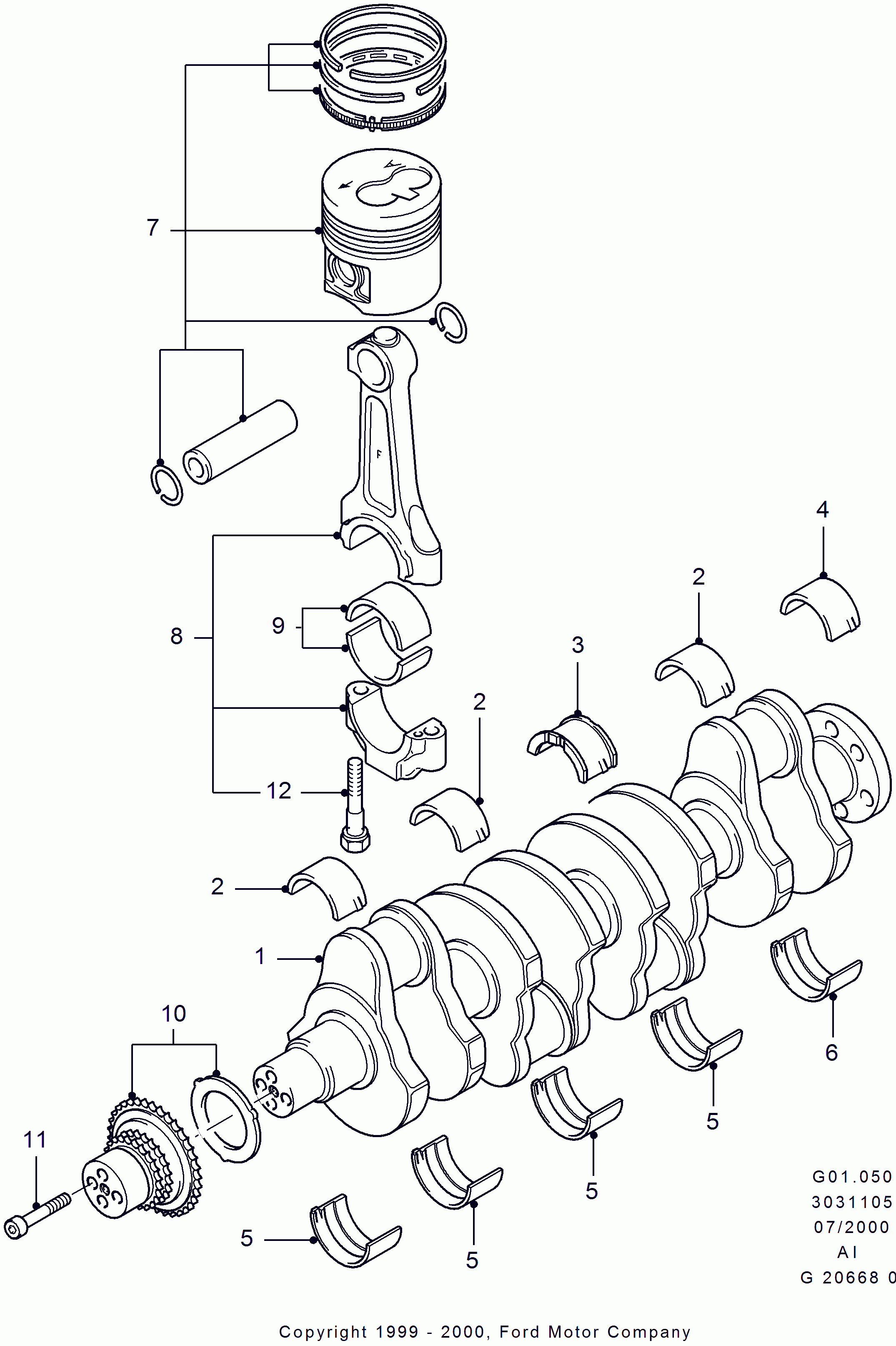 FORD 1716882 - Kloķvārpstas gultņu komplekts ps1.lv