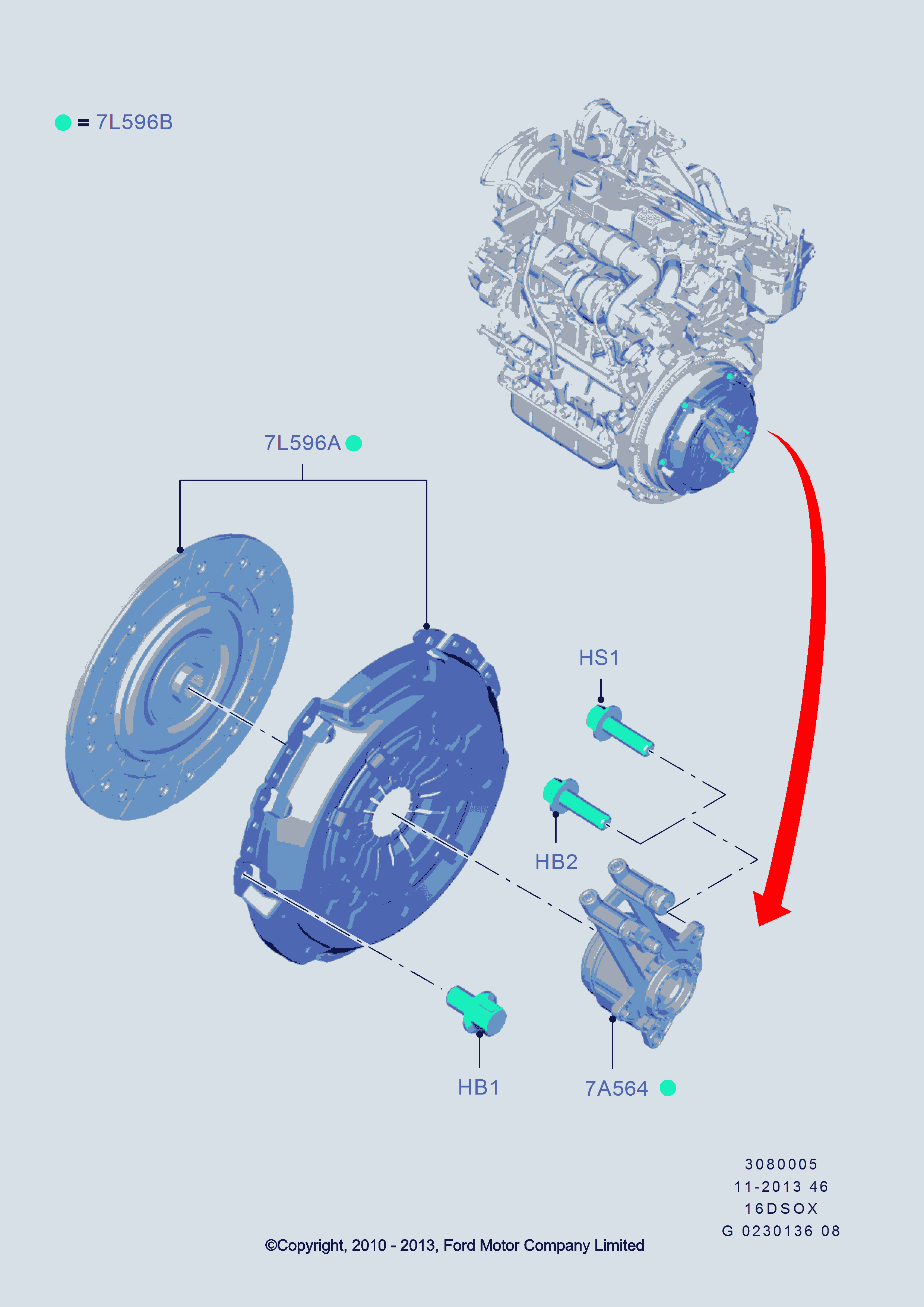 FORD ASIA / OCEANIA 1837710 - Centrālais izslēdzējmehānisms, Sajūgs ps1.lv