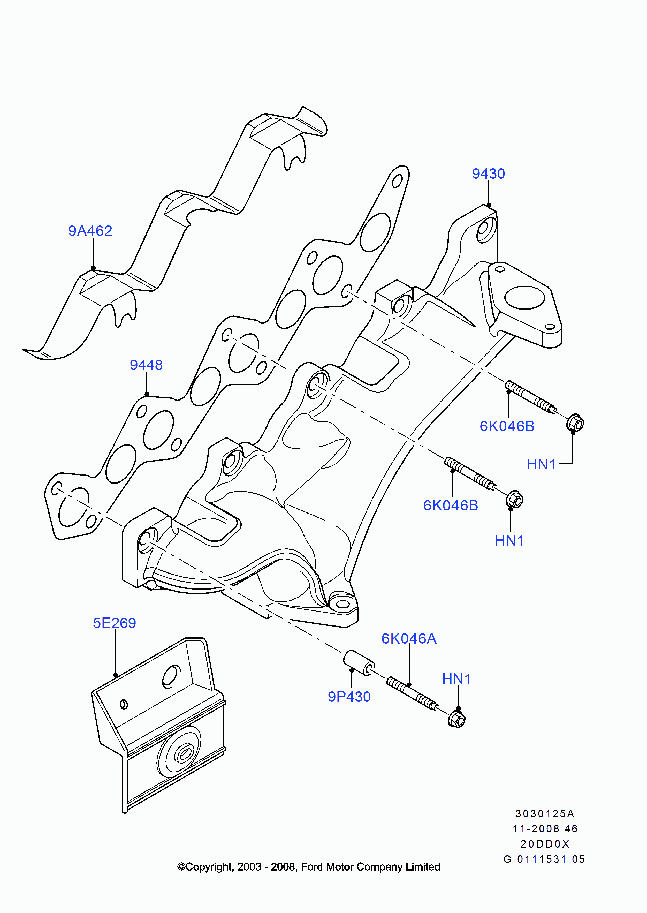 FORD 1 234 178 - Blīve, Izplūdes kolektors ps1.lv