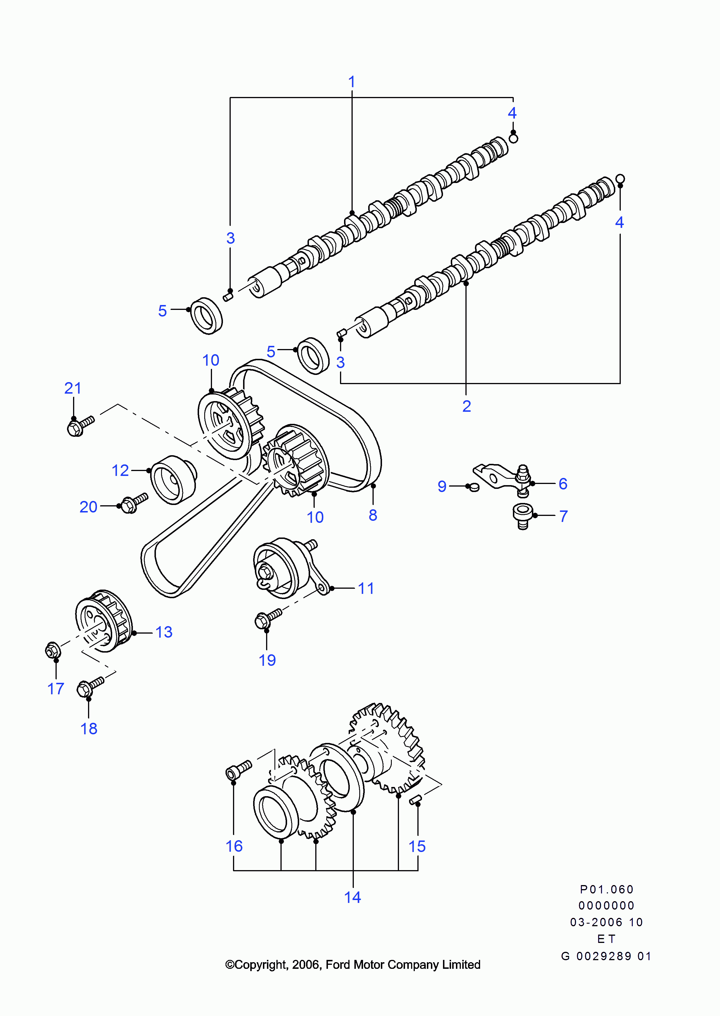 FORD 3 596 484 - Vārpstas blīvgredzens, Sadales vārpsta ps1.lv