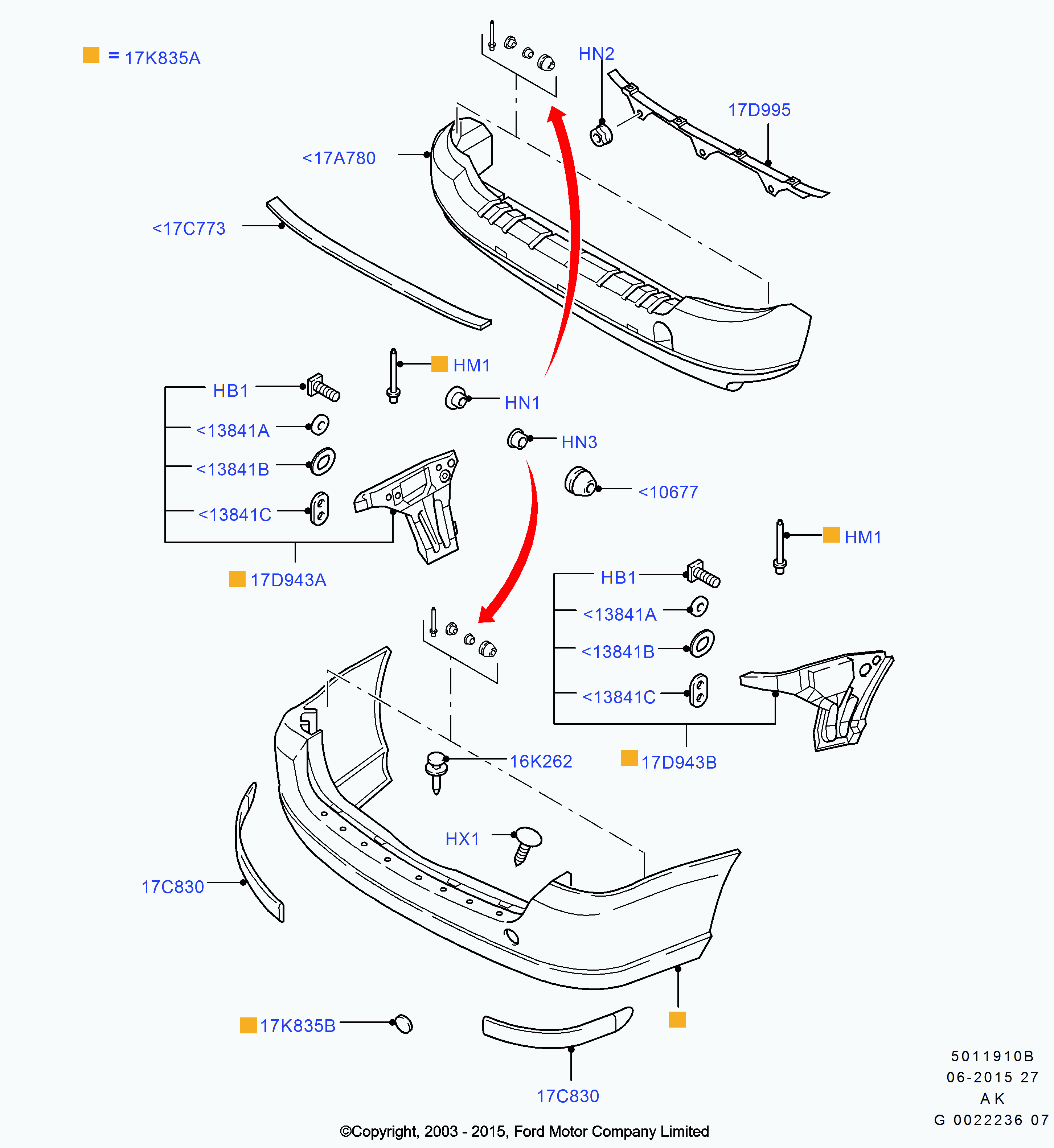 FORD 1 134 012 - Bampera pārklājums, Piekabes aprīkojums ps1.lv