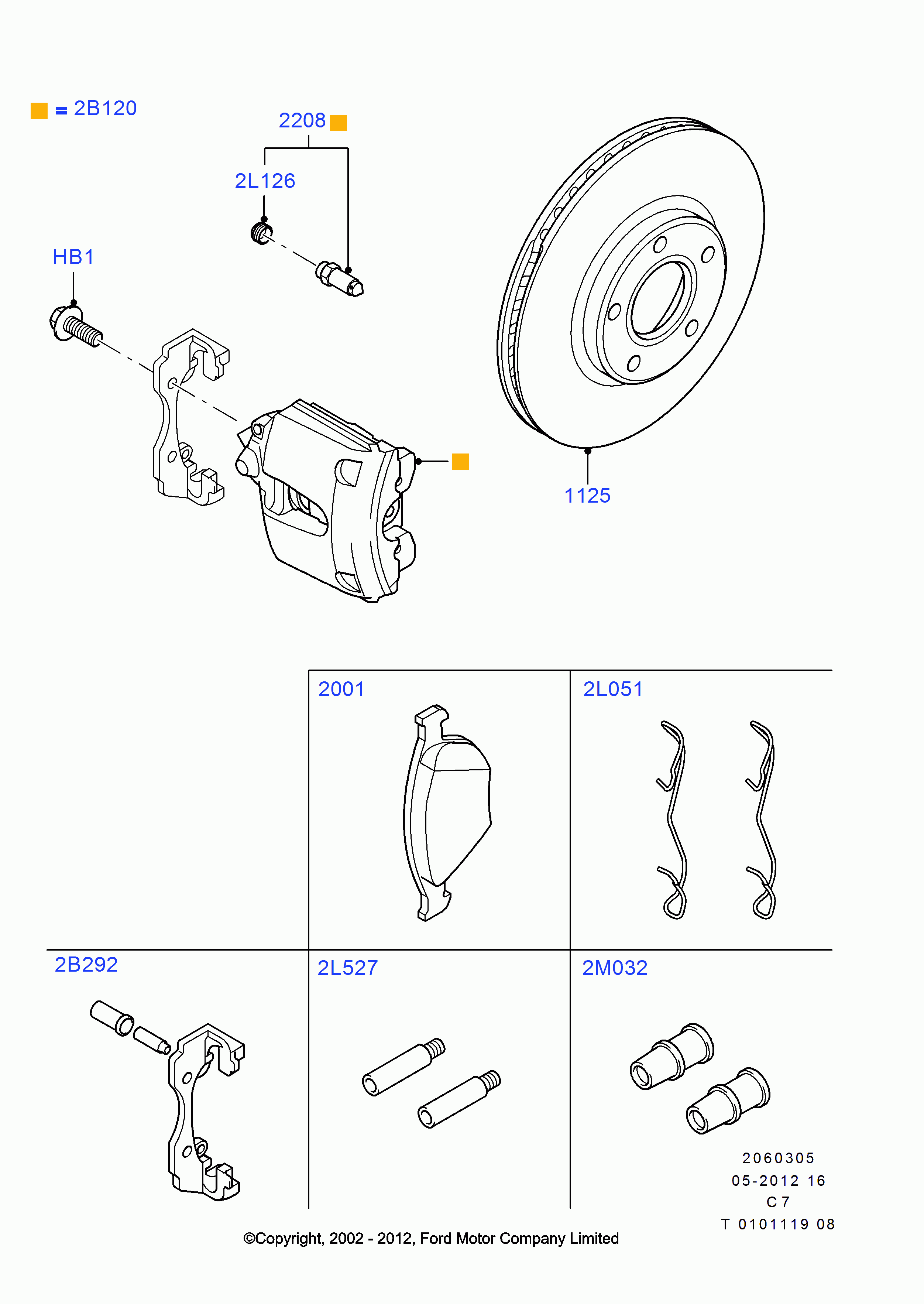 FORD 4387362 - Piederumu komplekts, Disku bremžu uzlikas ps1.lv