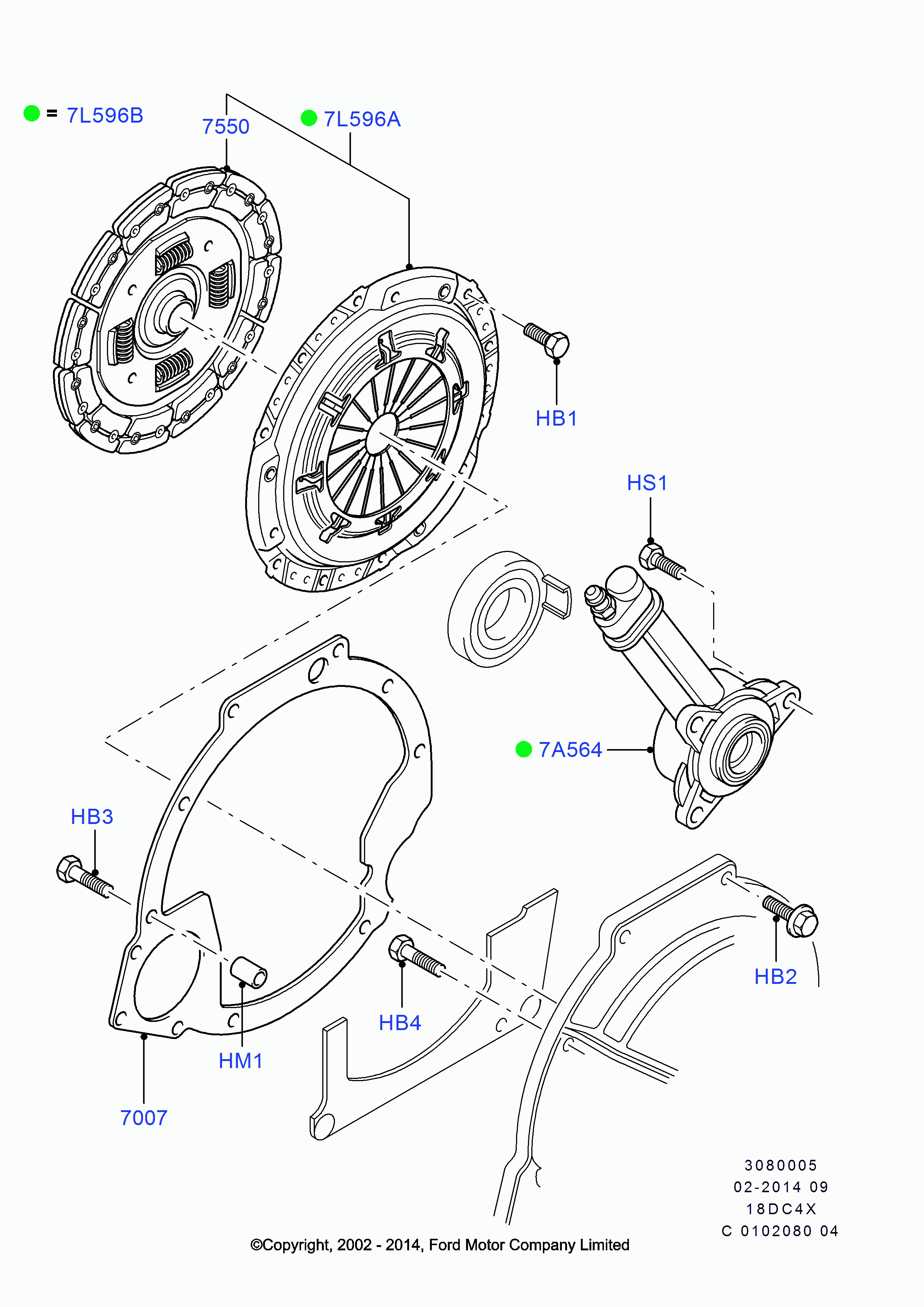 FORD 1590999 - Centrālais izslēdzējmehānisms, Sajūgs ps1.lv