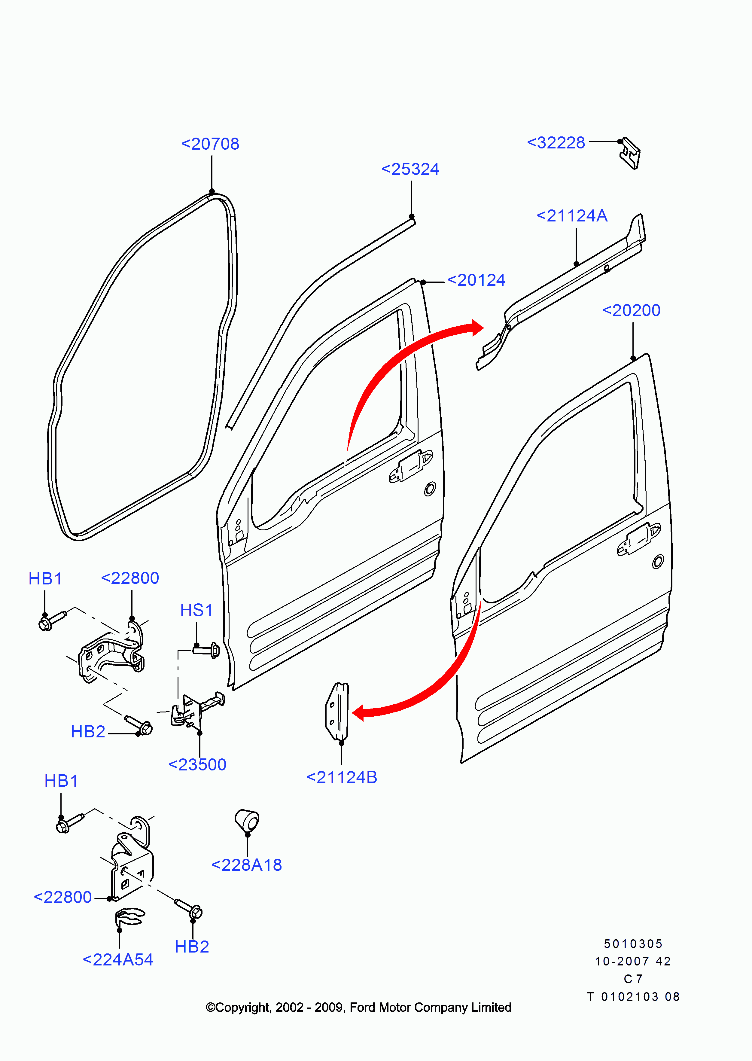 FORD 5188590 - Durvju fiksators ps1.lv