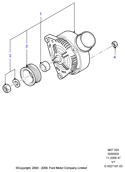 FORD 1469902 - Montāžas komplekts, Piedziņas skriemelis (Ģenerators) ps1.lv