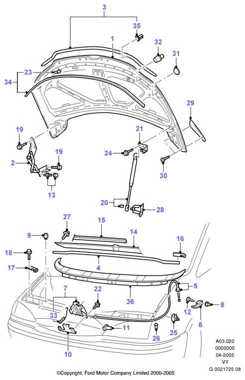 FORD 1110146 - Striker And Catch Assy - Hood Lock ps1.lv