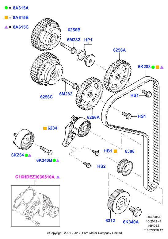 FORD 1672144 - Zobsiksnas komplekts ps1.lv