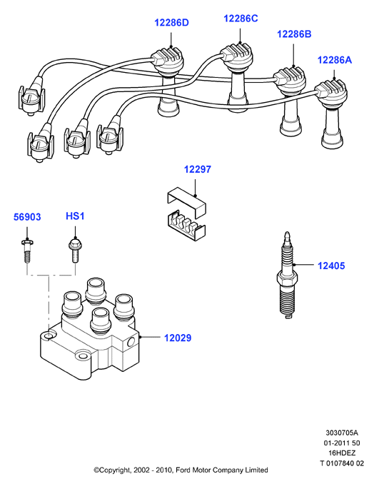 FORD 1502368 - Augstsprieguma vadu komplekts ps1.lv