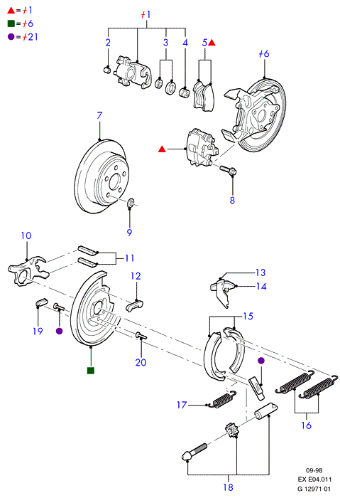 FORD USA 5262349 - Bremžu uzliku kompl., Disku bremzes ps1.lv