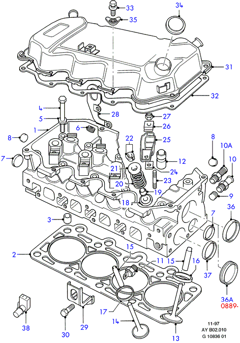 FORD 6 163 883 - Blīvgredzens, Vārsta kāts ps1.lv