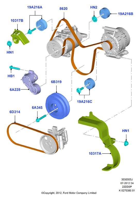 FORD 1420513 - Siksnas spriegotājs, Ķīļsiksna ps1.lv