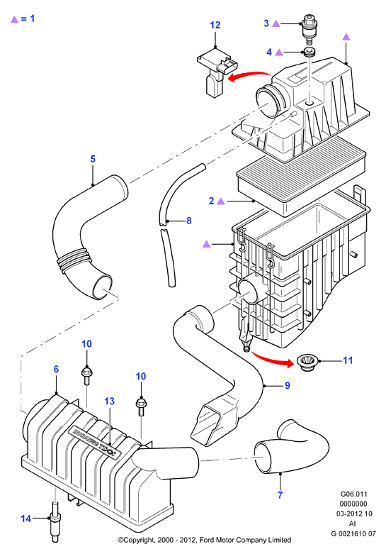 FORD 1900 519 - Gaisa filtrs ps1.lv