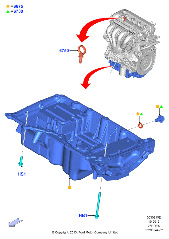 FORD USA 4 948 795 - Korķis, Eļļas vācele ps1.lv