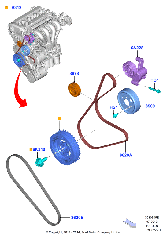 FORD 5160289 - Ķīļrievu siksna ps1.lv