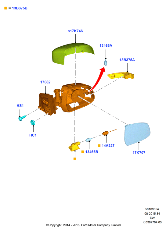 FORD 2148771 - Ārējais atpakaļskata spogulis ps1.lv