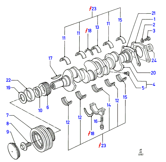 FORD 1539756 - Vārpstas blīvgredzens, Kloķvārpsta ps1.lv