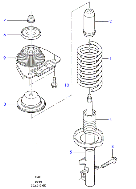 FORD 6 838 725 - Amortizatora statnes balsts ps1.lv