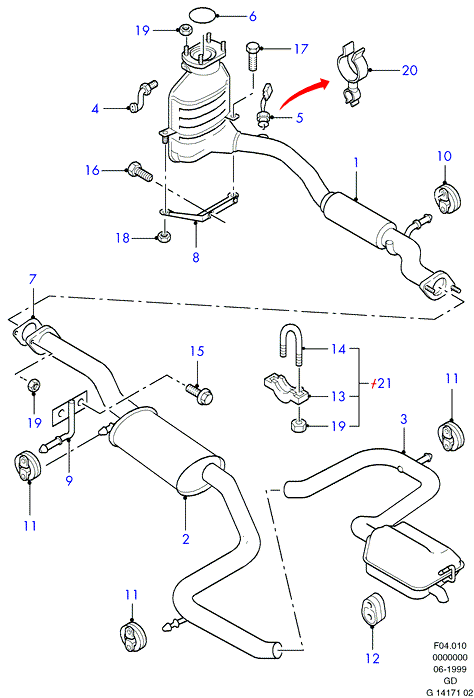 FORD 1 097 215 - Blīve, Izplūdes caurule ps1.lv