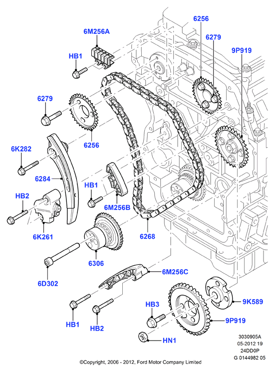 FORD 1 372 841 - Sadales vārpstas piedziņas ķēde ps1.lv