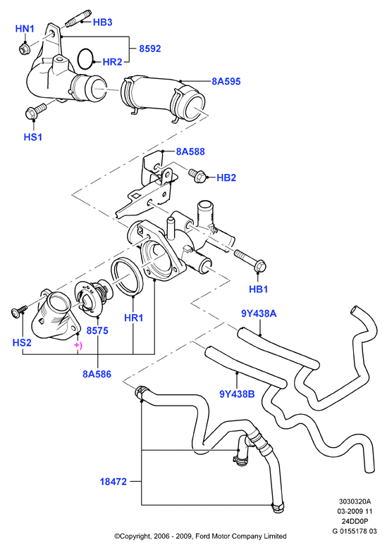 FORD 1 096 283 - Termostats, Dzesēšanas šķidrums ps1.lv