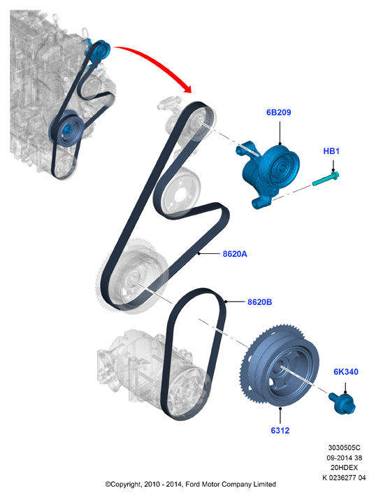 FORD 5113695 - Ķīļrievu siksna ps1.lv