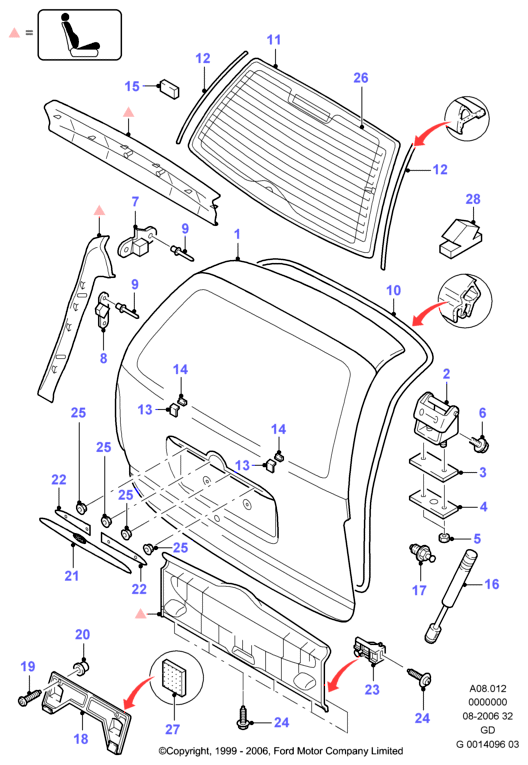 FORD 1 118 742 - Apdare / Aizsarguzlika, Aizmugurējais stikls ps1.lv