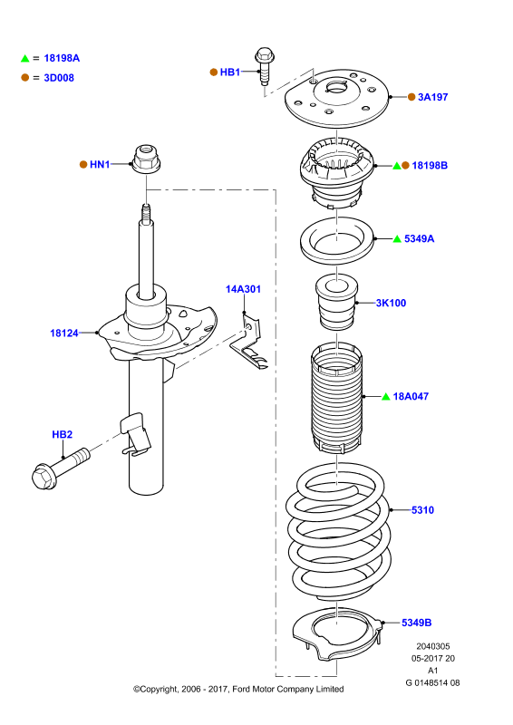 FORD 1406413 - Gājiena ierobežotājs, Atsperojums ps1.lv