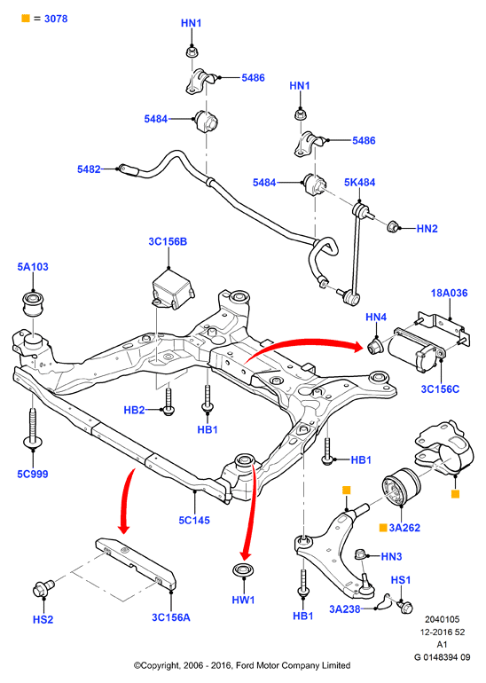 Vauxhall 1888630 - Bush - Front Suspension Arm, LH ps1.lv