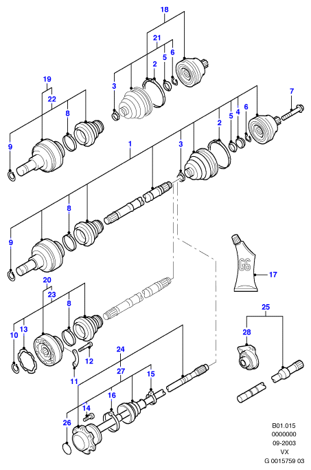 FORD 1690336 - Šarnīru komplekts, Piedziņas vārpsta ps1.lv