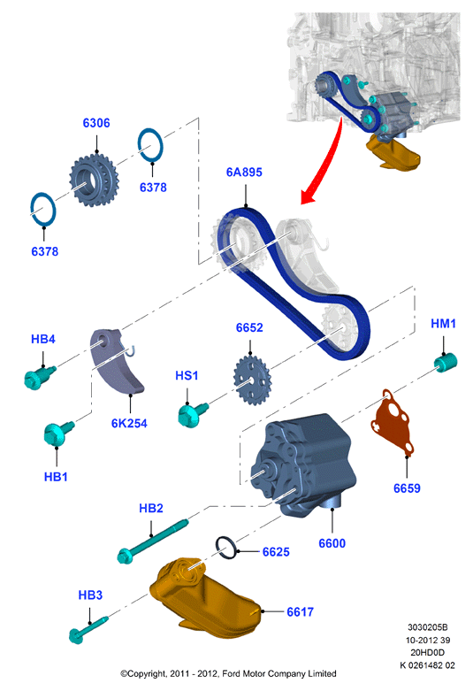 FORD 5 100 800 - Sadales vārpstas piedziņas ķēdes komplekts ps1.lv