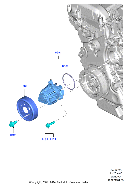 FORD 1 434 351 - Blīve, Ūdenssūknis ps1.lv