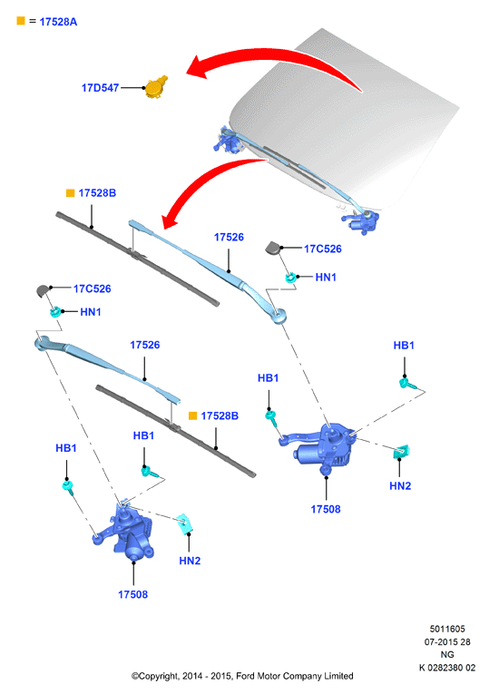 FORD 5318073 - Stikla tīrītāja slotiņa ps1.lv