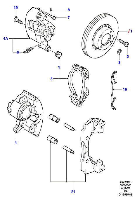 FORD 1130751 - Bremžu uzliku kompl., Disku bremzes ps1.lv