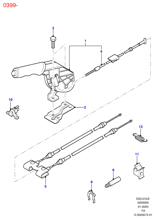 FORD 1036199 - Trose, Stāvbremžu sistēma ps1.lv