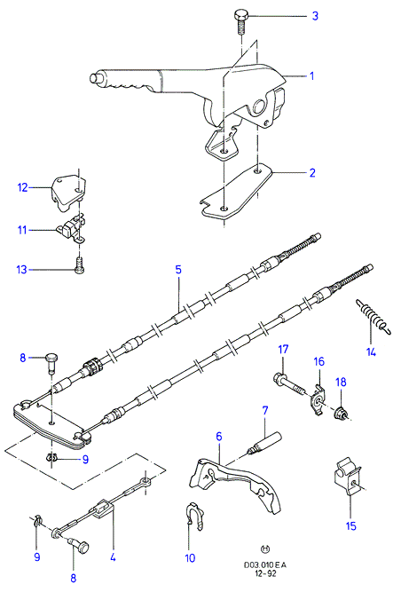 FORD 6676123 - Trose, Stāvbremžu sistēma ps1.lv