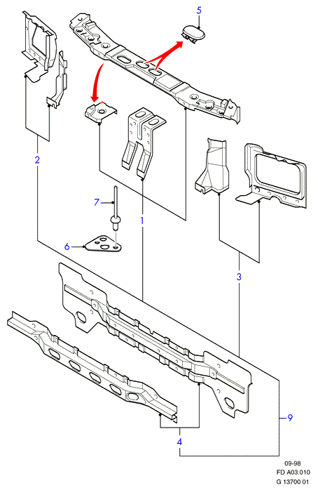 FORD 1 074 798 - Priekšdaļas apdare ps1.lv