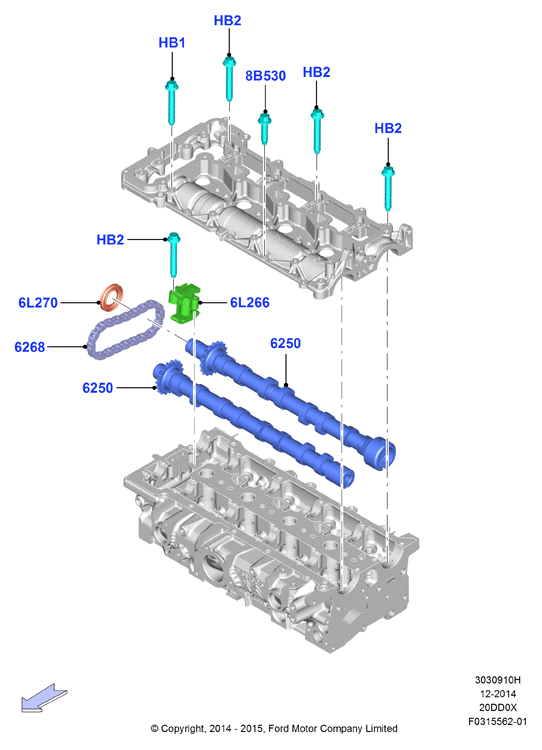 FORD 1231282 - Sadales vārpstas piedziņas ķēdes komplekts ps1.lv