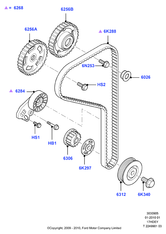 FORD 1203767 - Zobsiksnas komplekts ps1.lv