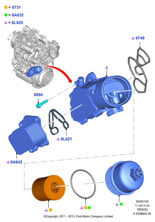 DS 1685820 - Eļļas radiators, Motoreļļa ps1.lv