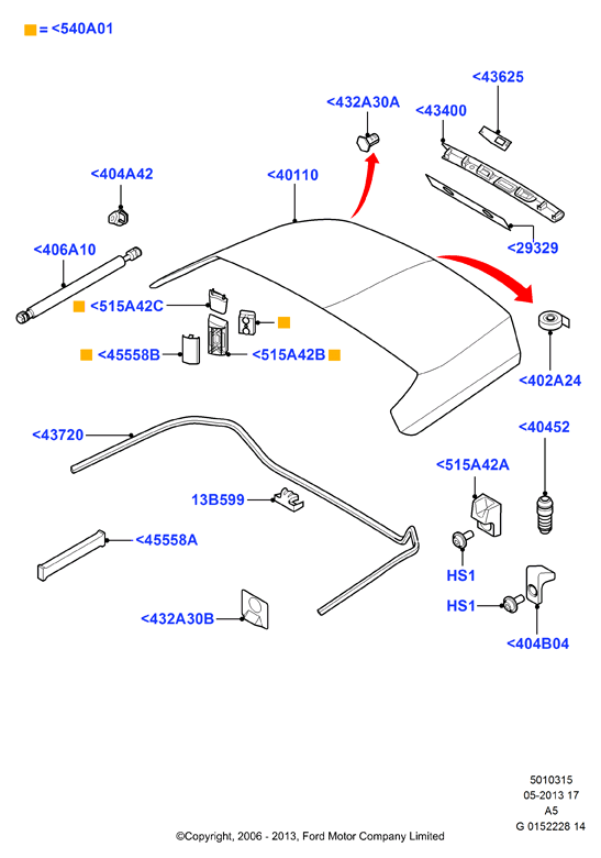 FORD 1453743 - Gāzes atspere, Bagāžas / Kravas nodalījuma vāks ps1.lv