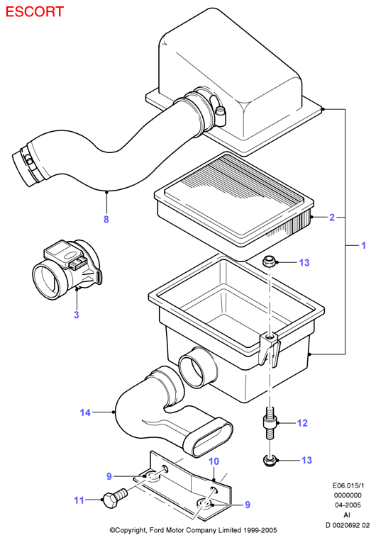 FORD 1 033 498 - Gaisa masas mērītājs ps1.lv