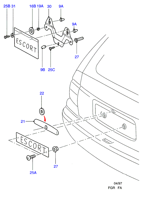 FORD 1 075 742 - Gāzes atspere, Bagāžas / Kravas nodalījuma vāks ps1.lv