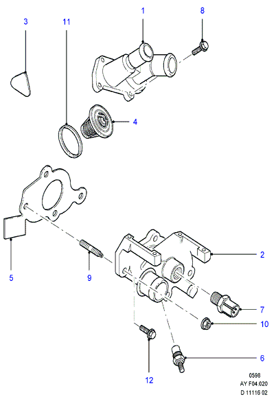 FORD 1 557 898 - Blīve, Termostats ps1.lv