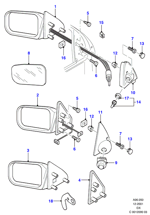 FORD 1007638 - Spoguļstikls, Ārējais atpakaļskata spogulis ps1.lv